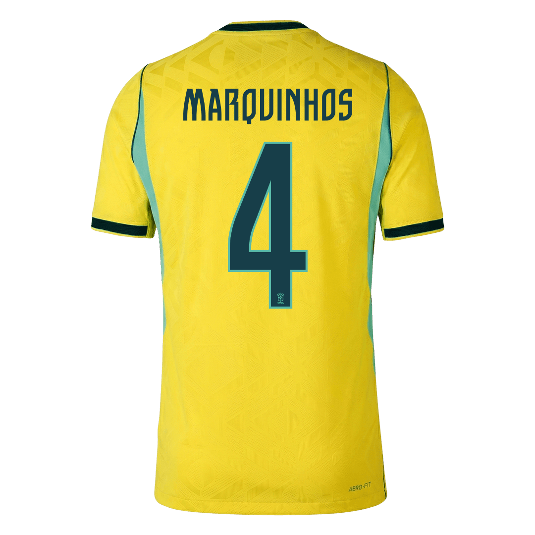 Maglia Gara Brasile Casa MARQUINHOS #4 Uomo Mondiali 2026