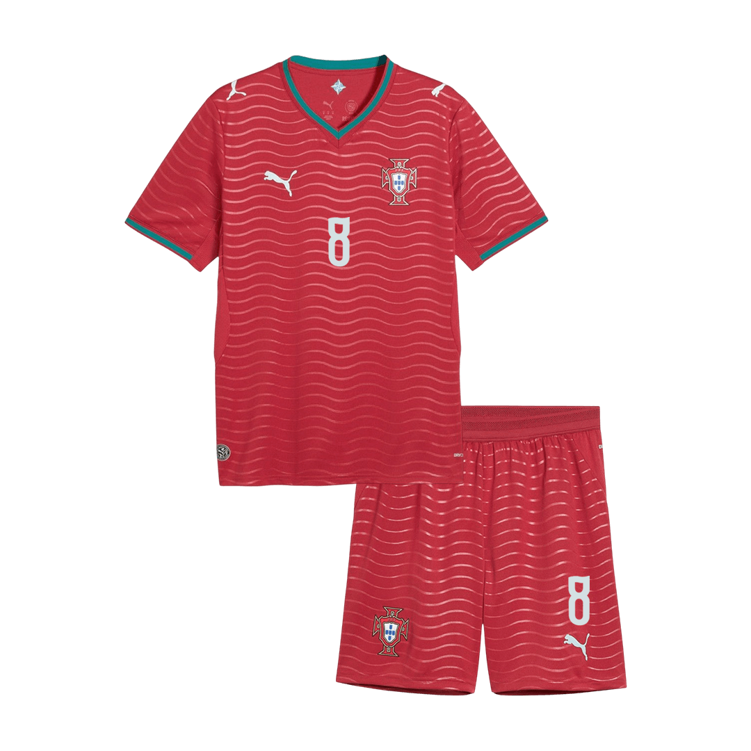 Base Kit Bambino Portogallo B. FERNANDES #8 Casa Mondiali 2026 - 2 Pezzi