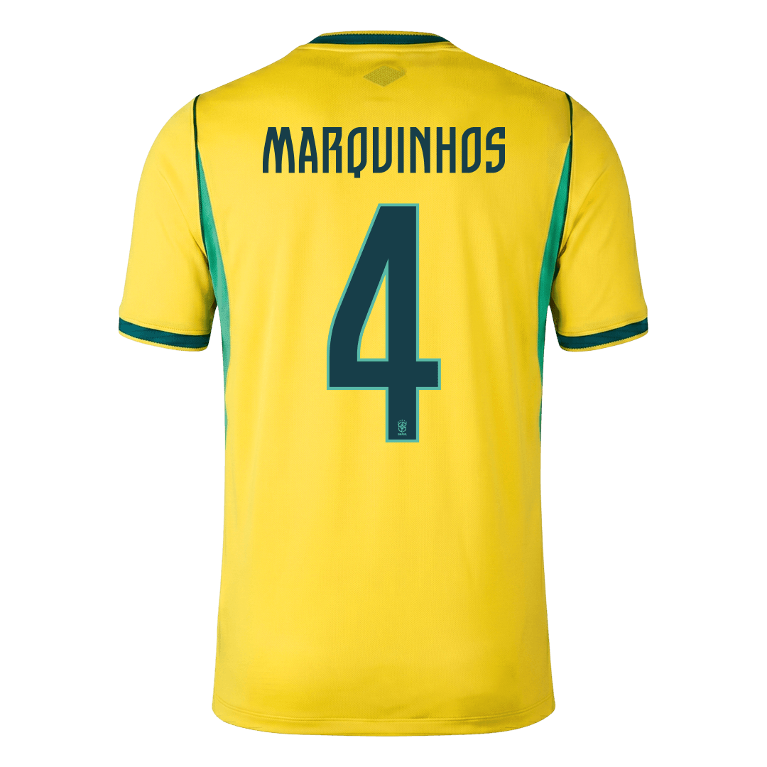 Maglia Replica Brasile Casa MARQUINHOS #4 Uomo Mondiali 2026