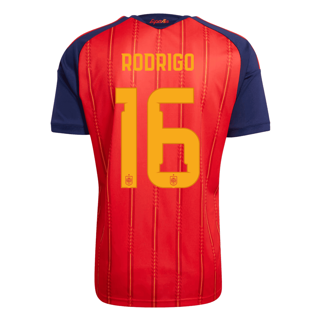 Maglia Gara Spagna Casa RODRIGO #16 Uomo Mondiali 2026 Champion Edition