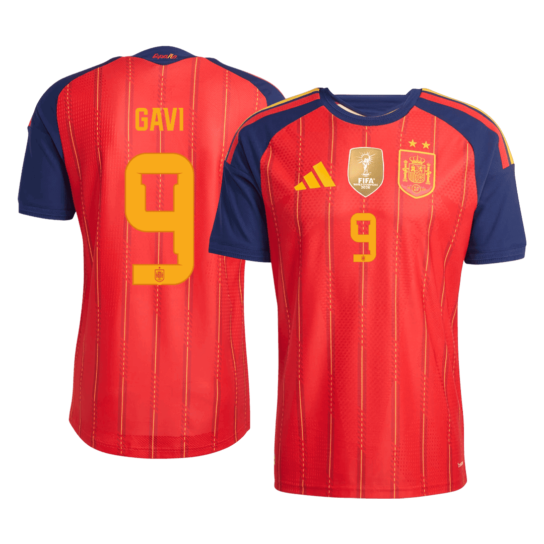 Maglia Gara Spagna Casa GAVI #9 Uomo Mondiali 2026 Champion Edition