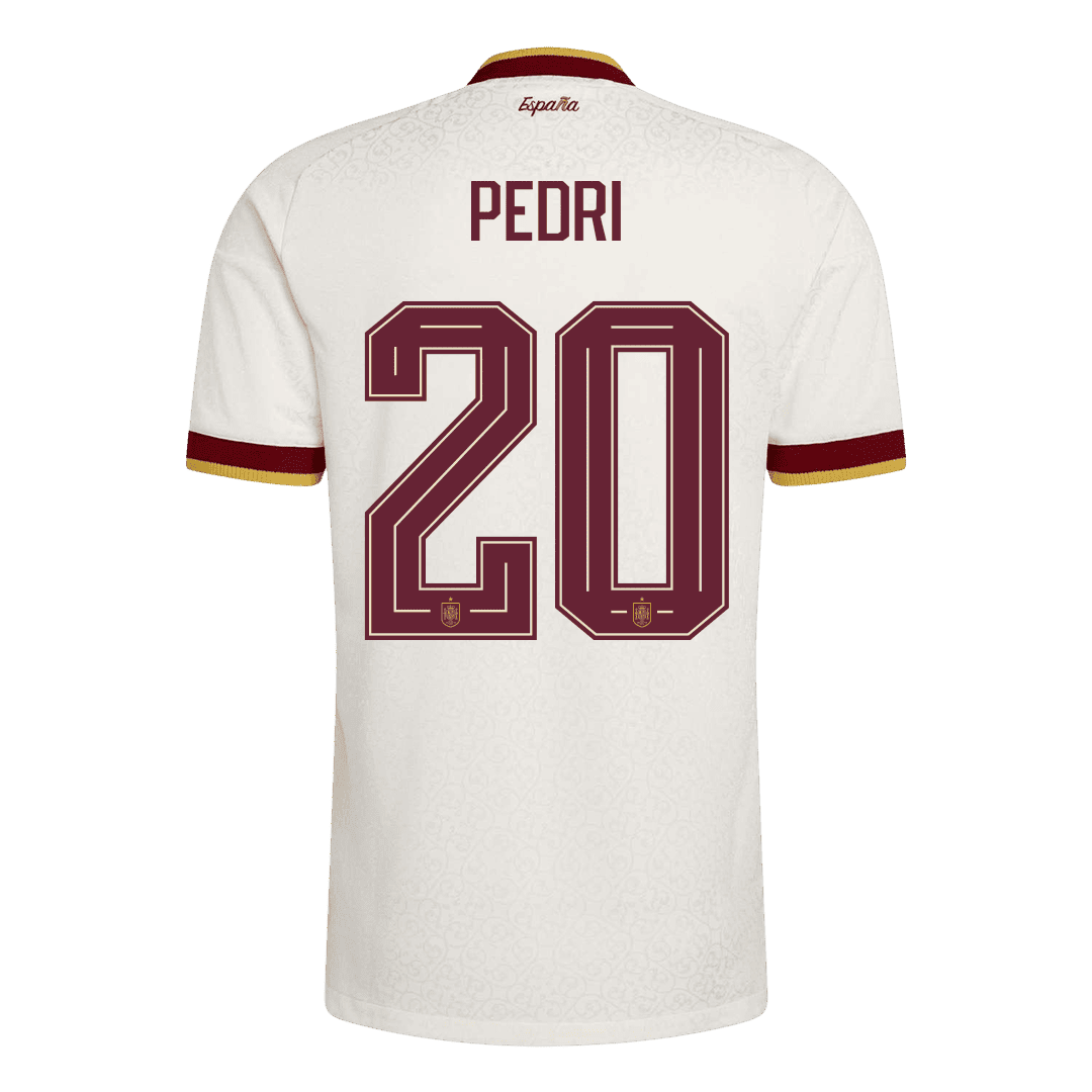 Maglia Gara Spagna Trasferta PEDRI #20 Uomo Mondiali 2026 Champion Edition