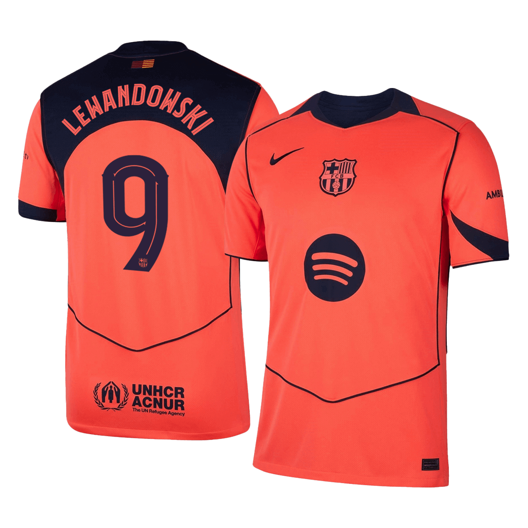 Maglia Replica Barcelona Terza LEWANDOWSKI #9 Uomo 2025/26