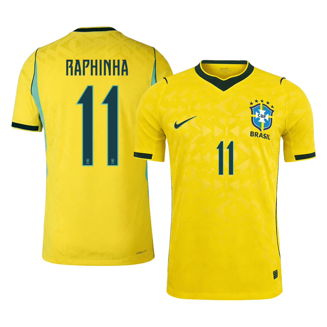 Maglia Gara Brasile Casa RAPHINHA #11 Uomo Mondiali 2026