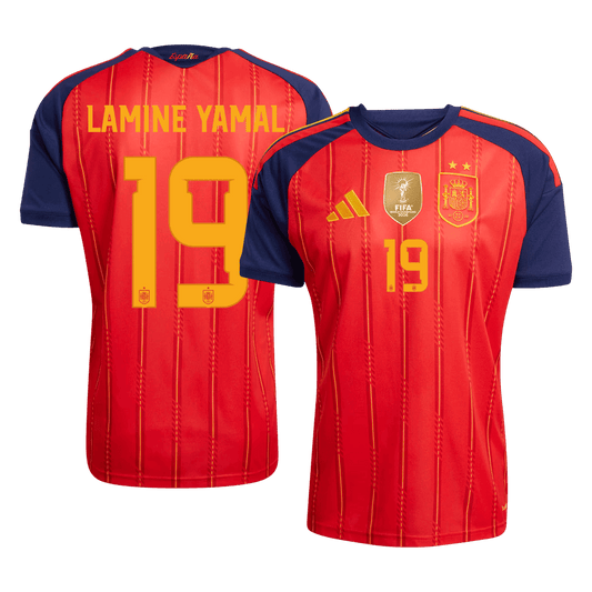 Maglia Gara Spagna Casa LAMINE YAMAL #19 Uomo Mondiali 2026 Champion Edition