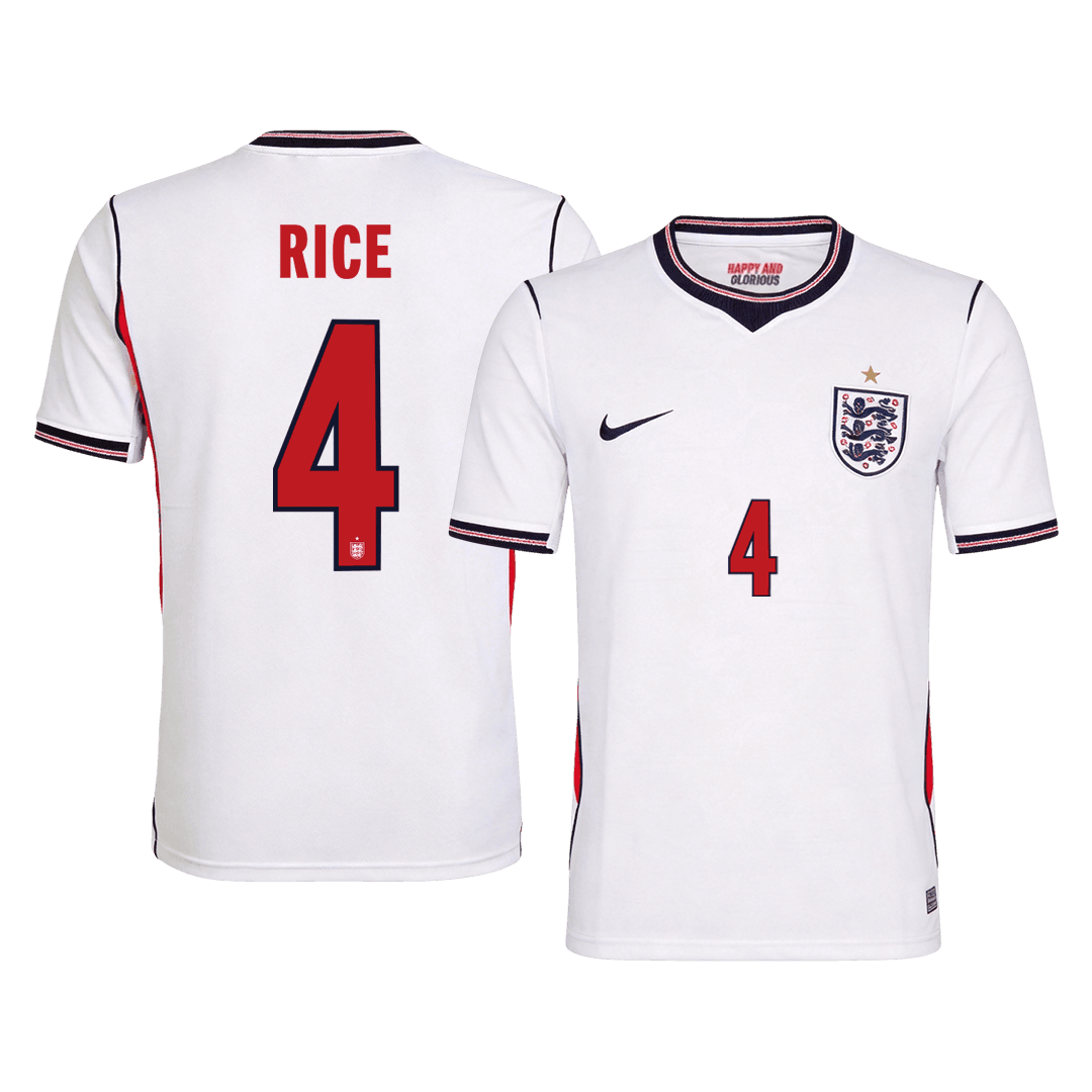 Maglia Replica Inghilterra Casa RICE #4 Uomo Mondiali 2026
