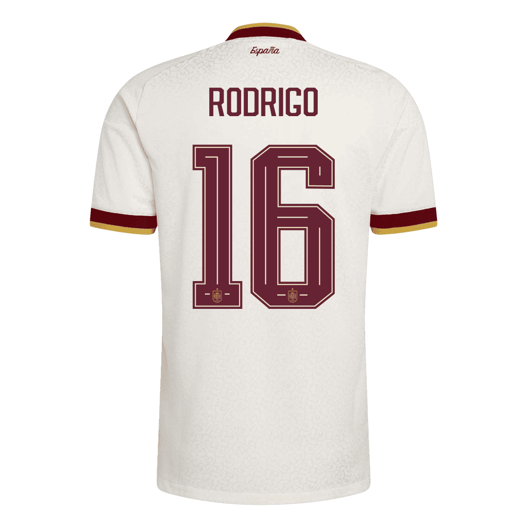 Maglia Gara Spagna Trasferta RODRIGO #16 Uomo Mondiali 2026 Champion Edition
