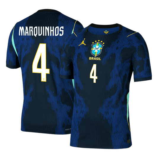 Maglia Gara Brasile Trasferta MARQUINHOS #4 Uomo Mondiali 2026