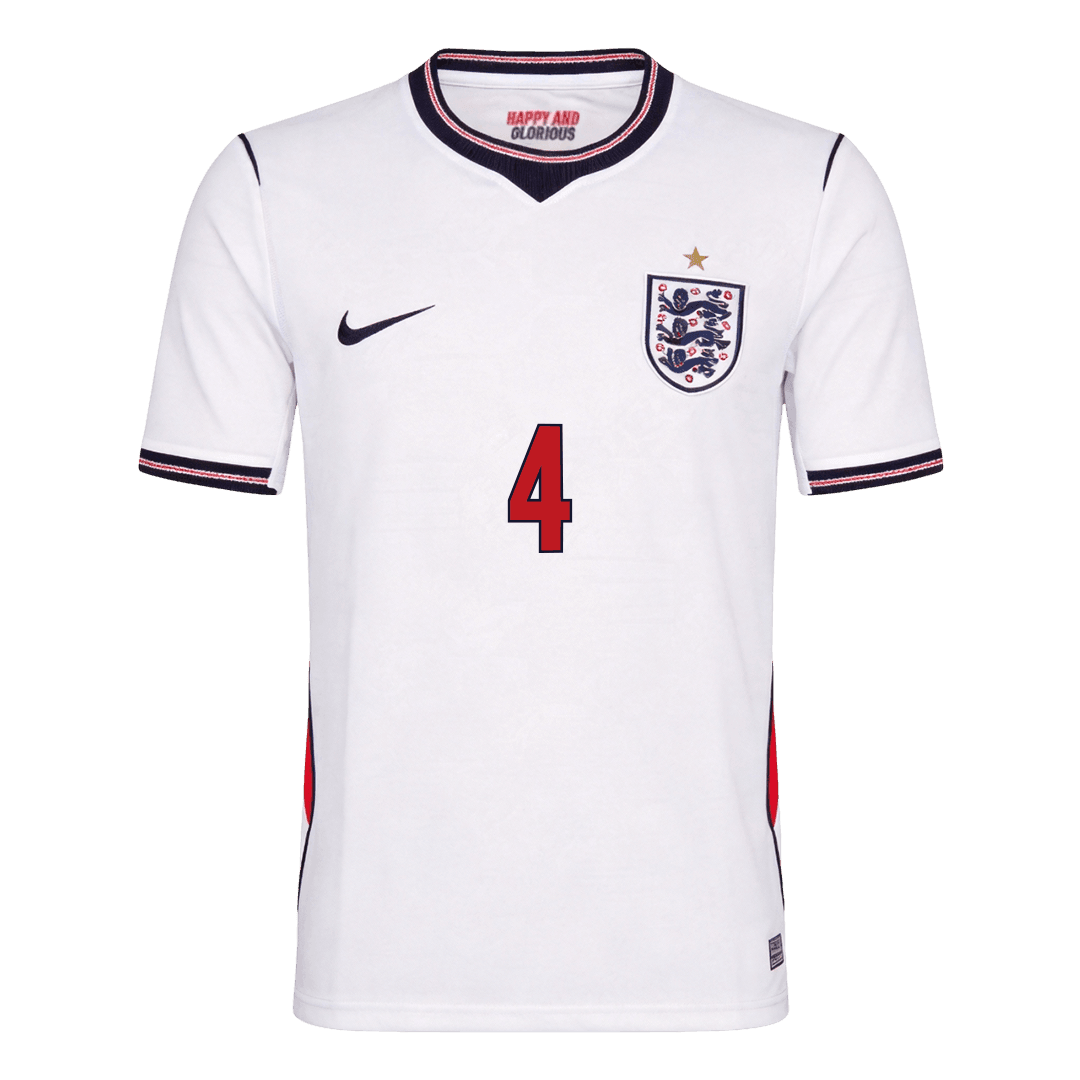 Maglia Replica Inghilterra Casa RICE #4 Uomo Mondiali 2026