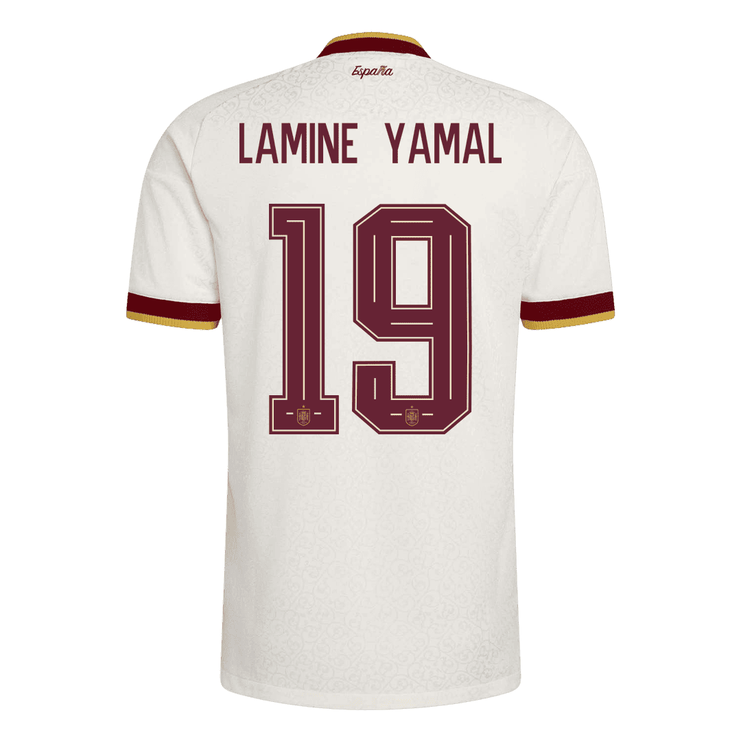 Maglia Gara Spagna Trasferta LAMINE YAMAL #19 Uomo Mondiali 2026 Champion Edition