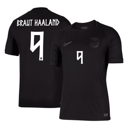 Maglia Gara Norvegia Trasferta BRAUT HAALAND #9 Uomo Mondiali 2026