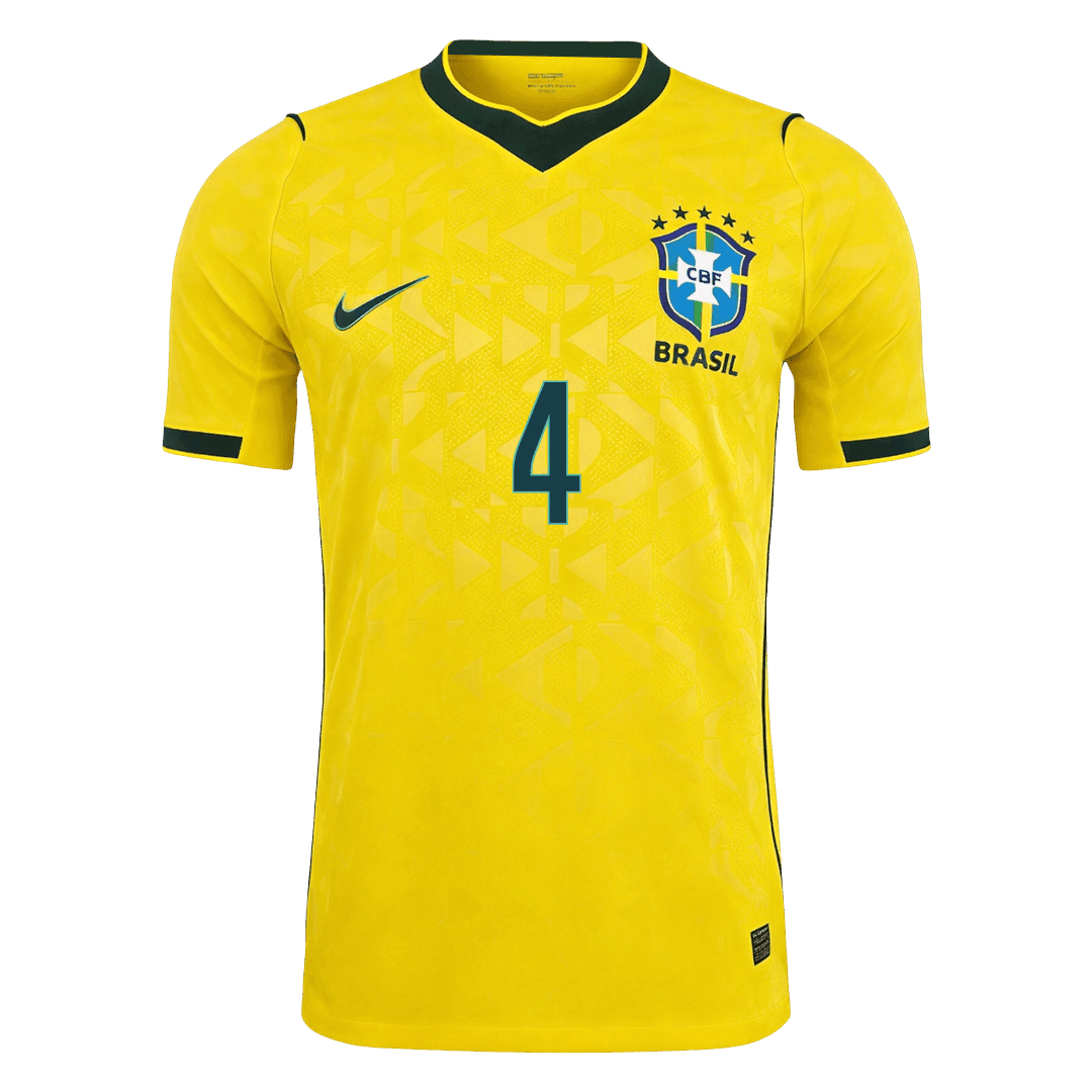 Maglia Gara Brasile Casa MARQUINHOS #4 Uomo Mondiali 2026