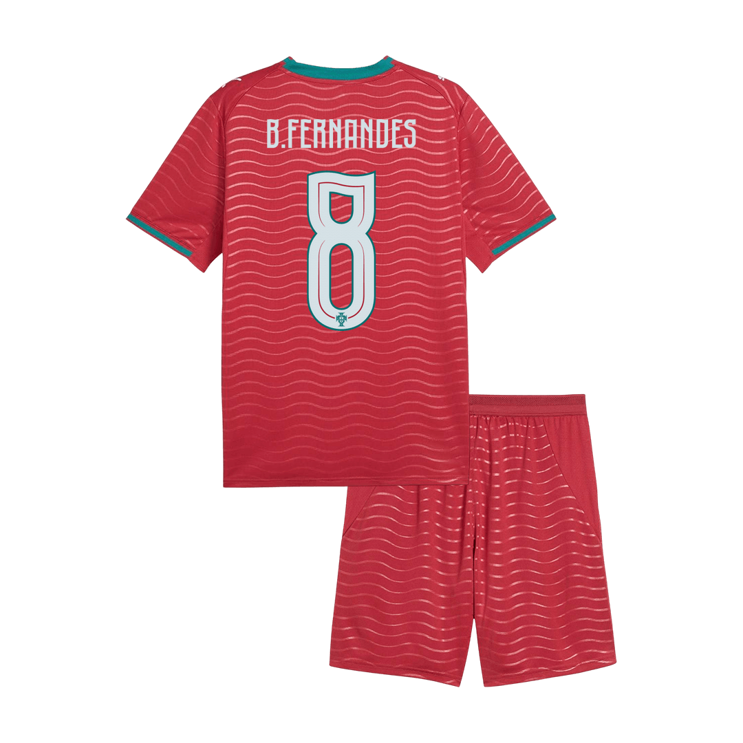 Base Kit Bambino Portogallo B. FERNANDES #8 Casa Mondiali 2026 - 2 Pezzi