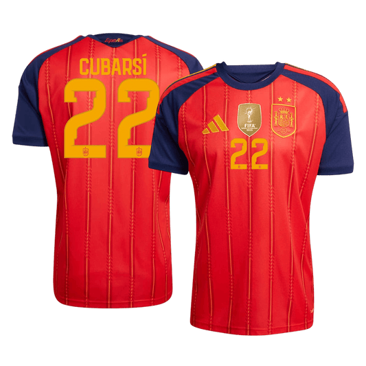 Maglia Gara Spagna Casa CUBARSÍ #22 Uomo Mondiali 2026 Champion Edition