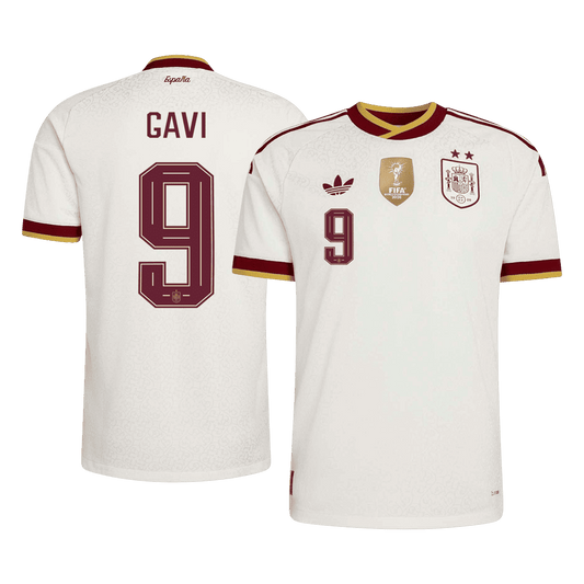 Maglia Gara Spagna Trasferta GAVI #9 Uomo Mondiali 2026 Champion Edition