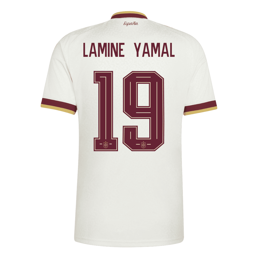 Maglia Replica Spagna Trasferta LAMINE YAMAL #19 Uomo Mondiali 2026 Champion Edition