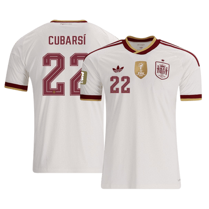 Maglia Replica Spagna Trasferta CUBARSÍ #22 Uomo Mondiali 2026 Champion Edition