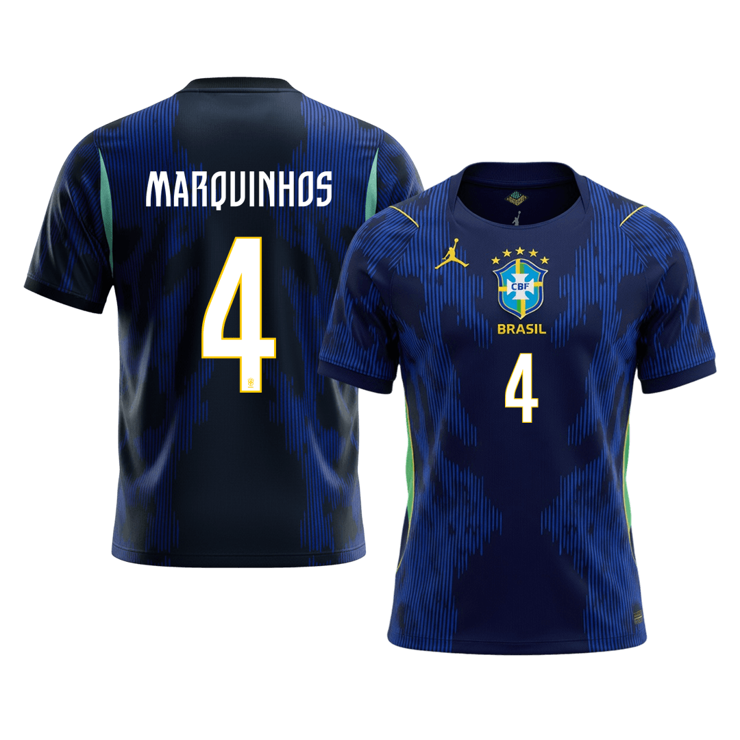 Maglia Replica Brasile Trasferta MARQUINHOS #4 Uomo Mondiali 2026
