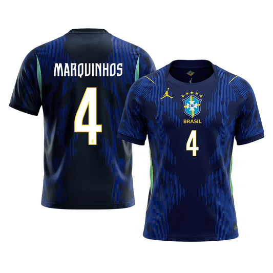 Maglia Replica Brasile Trasferta MARQUINHOS #4 Uomo Mondiali 2026