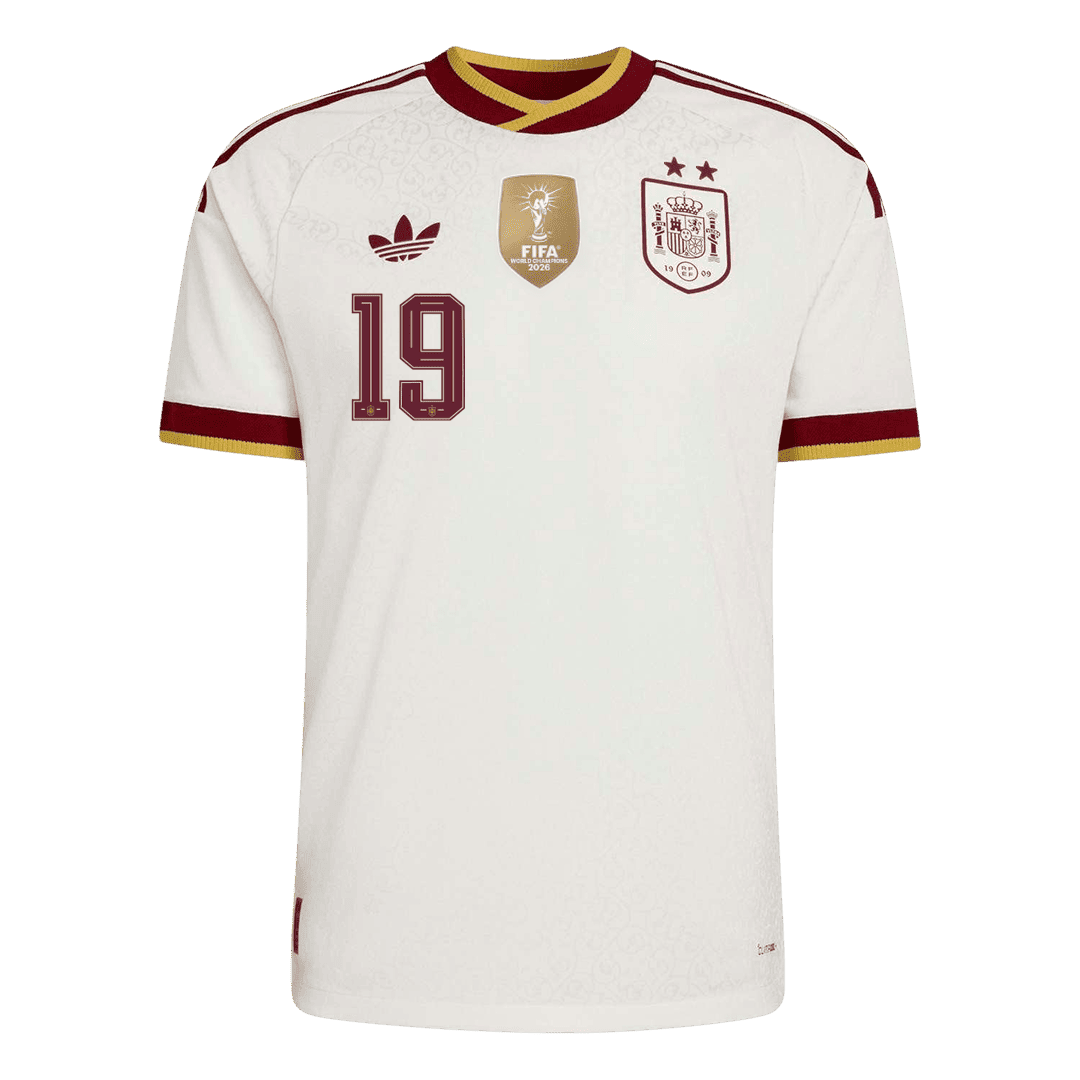 Maglia Gara Spagna Trasferta LAMINE YAMAL #19 Uomo Mondiali 2026 Champion Edition