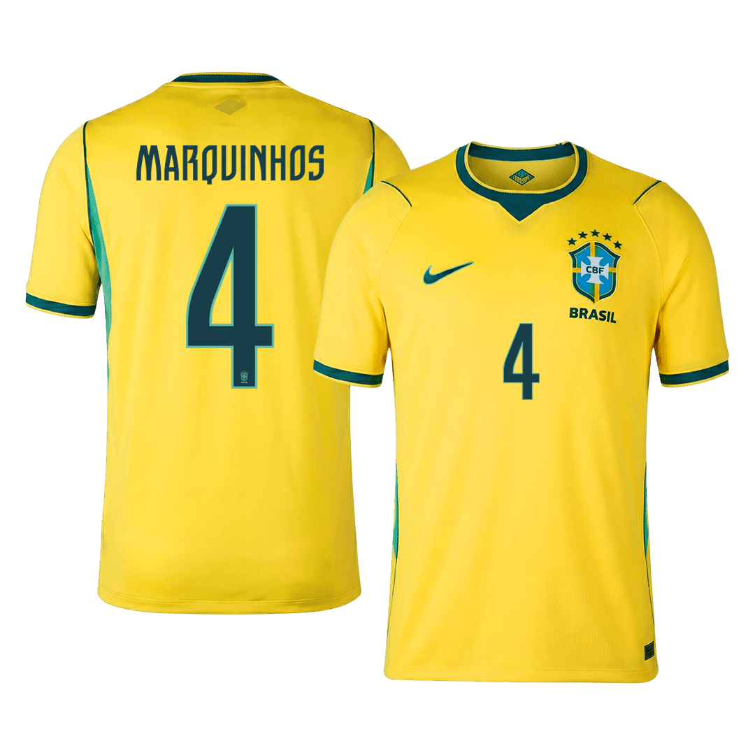 Maglia Replica Brasile Casa MARQUINHOS #4 Uomo Mondiali 2026