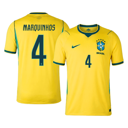 Maglia Replica Brasile Casa MARQUINHOS #4 Uomo Mondiali 2026