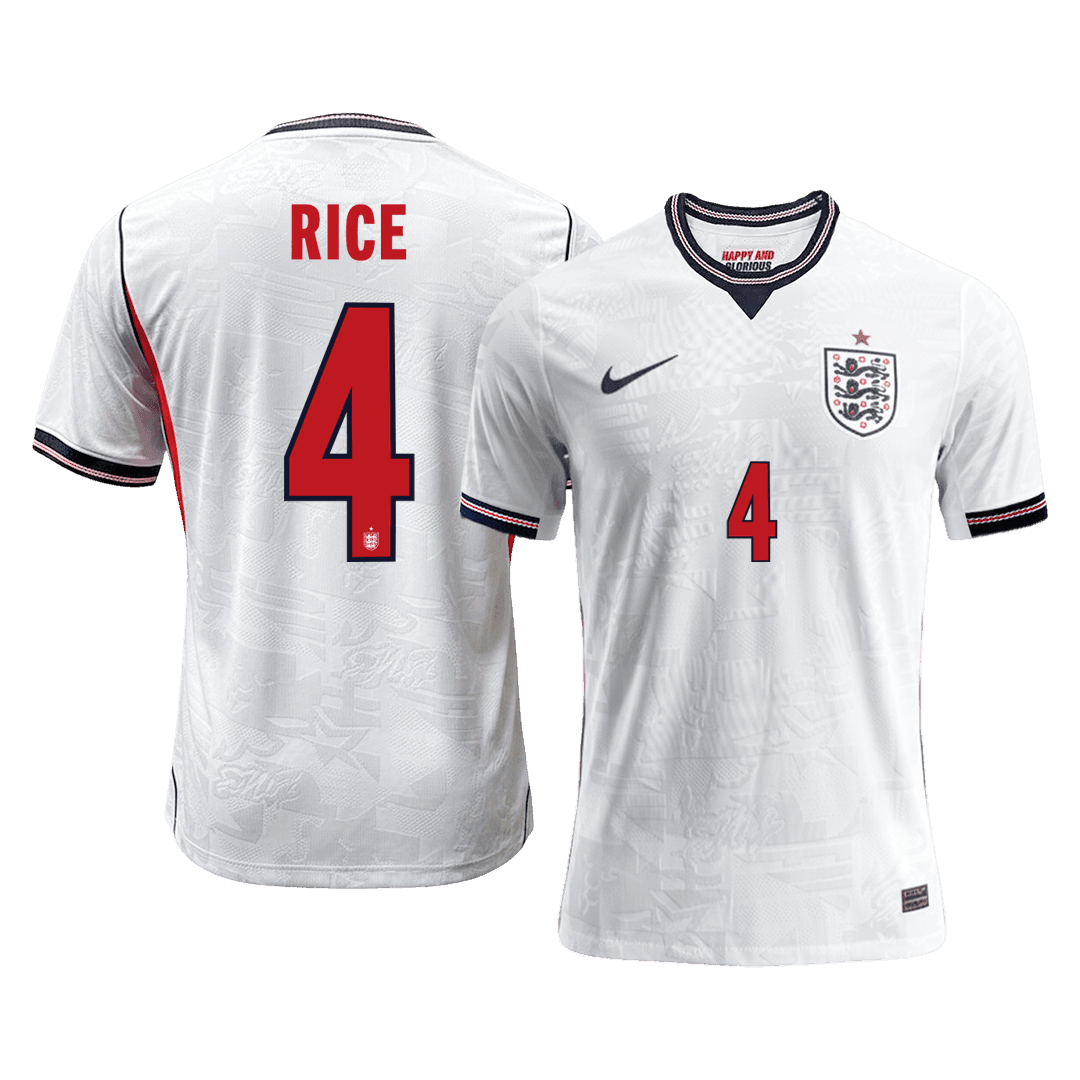 Maglia Gara Inghilterra Casa RICE #4 Uomo Mondiali 2026