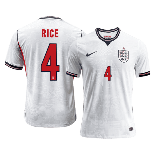 Maglia Gara Inghilterra Casa RICE #4 Uomo Mondiali 2026