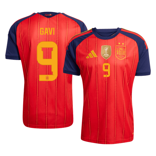 Maglia Replica Spagna Casa GAVI #9 Uomo Mondiali 2026 Champion Edition