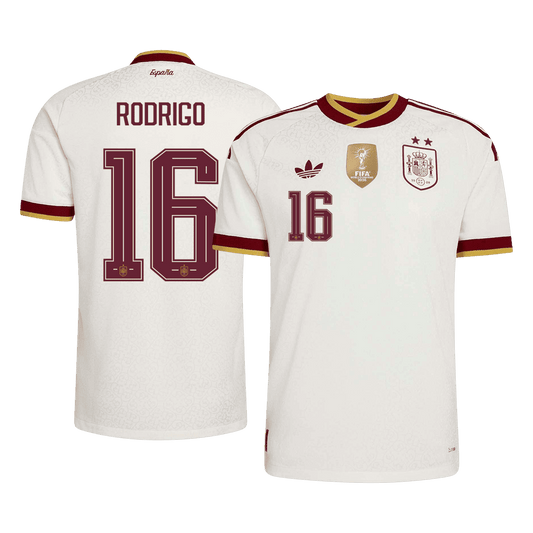 Maglia Gara Spagna Trasferta RODRIGO #16 Uomo Mondiali 2026 Champion Edition