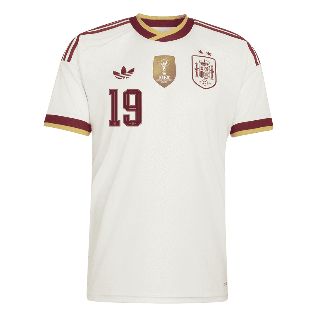 Maglia Replica Spagna Trasferta LAMINE YAMAL #19 Uomo Mondiali 2026 Champion Edition