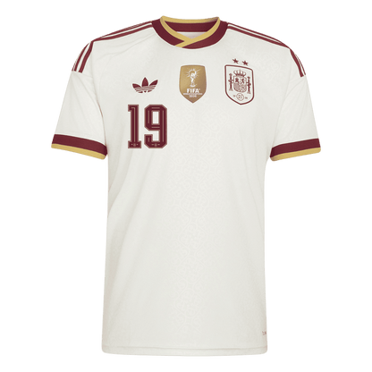 Maglia Replica Spagna Trasferta LAMINE YAMAL #19 Uomo Mondiali 2026 Champion Edition