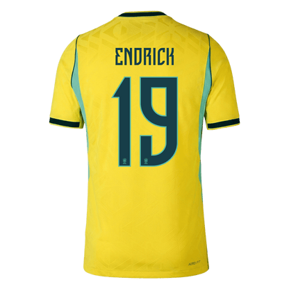 Maglia Gara Brasile Casa ENDRICK #19 Uomo Mondiali 2026
