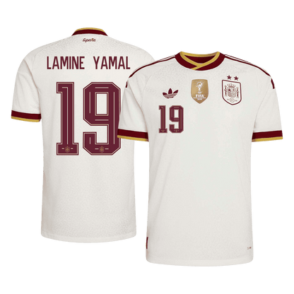 Maglia Gara Spagna Trasferta LAMINE YAMAL #19 Uomo Mondiali 2026 Champion Edition