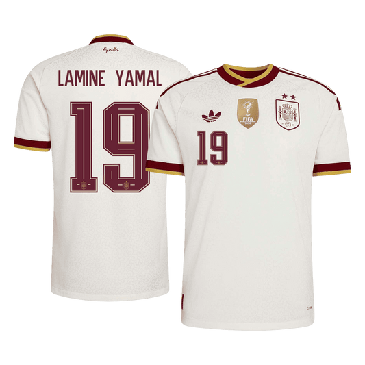 Maglia Gara Spagna Trasferta LAMINE YAMAL #19 Uomo Mondiali 2026 Champion Edition