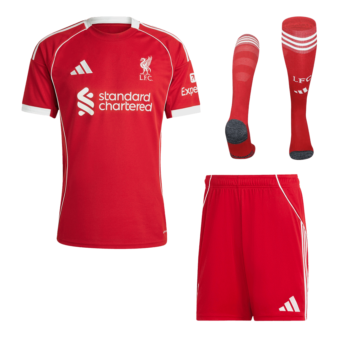 Kit Completo Liverpool Casa Uomo 2025/26 - 3 Pezzi