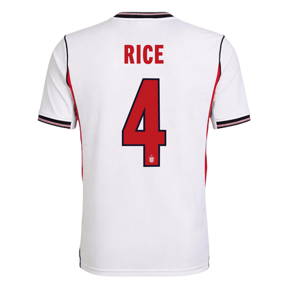 Maglia Replica Inghilterra Casa RICE #4 Uomo Mondiali 2026
