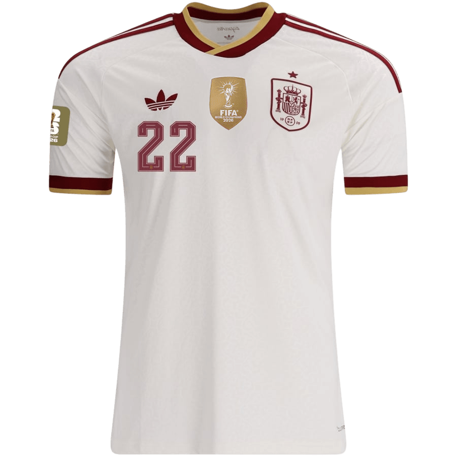Maglia Replica Spagna Trasferta CUBARSÍ #22 Uomo Mondiali 2026 Champion Edition