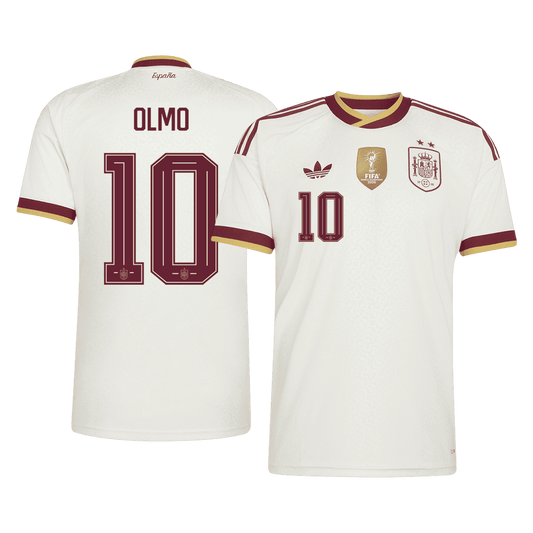 Maglia Replica Spagna Trasferta OLMO #10 Uomo Mondiali 2026 Champion Edition